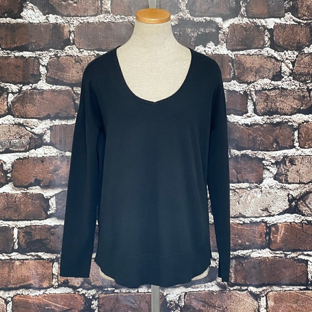 J. Jill Sweater Pullover Black Silk Blend Small